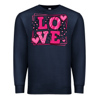 Navy Love leopard frame Premium Sweatshirt - LillyAllenDesigns