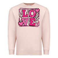 Pale Pink Love leopard frame Premium Sweatshirt - LillyAllenDesigns