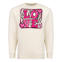 Sandshell Love leopard frame Premium Sweatshirt - LillyAllenDesigns