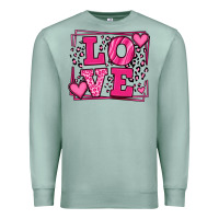 Seafoam Love leopard frame Premium Sweatshirt - LillyAllenDesigns