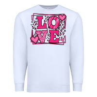 White Love leopard frame Premium Sweatshirt - LillyAllenDesigns