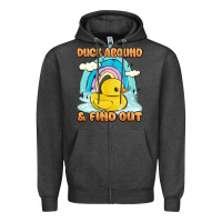 Charcoal Heather duck around and find out Zipper Hoodie - MaliasSmallBusiness