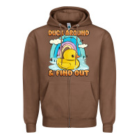 Chestnut duck around and find out Zipper Hoodie - MaliasSmallBusiness