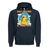 Navy duck around and find out Zipper Hoodie - MaliasSmallBusiness