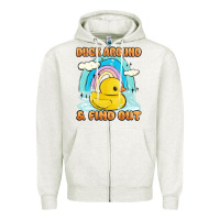 Oatmeal Heather duck around and find out Zipper Hoodie - MaliasSmallBusiness