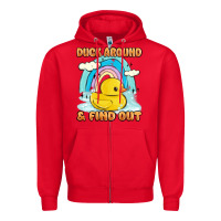 Red duck around and find out Zipper Hoodie - MaliasSmallBusiness