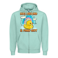 Seafoam duck around and find out Zipper Hoodie - MaliasSmallBusiness