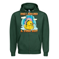 Sports Green duck around and find out Zipper Hoodie - MaliasSmallBusiness
