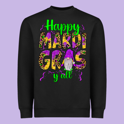 Happy Mardi Gras Y'all Gnome Heavyweight Sweatshirt Designed By Jahusdesignshop
