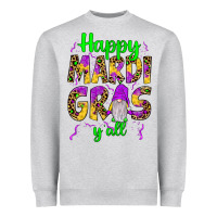 Heather Grey happy mardi gras y'all gnome Heavyweight Sweatshirt - JahusDesignShop