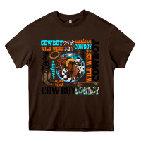 Chocolate Brown western cowboy wild west Heavy Core Tee - texasbilliewilder