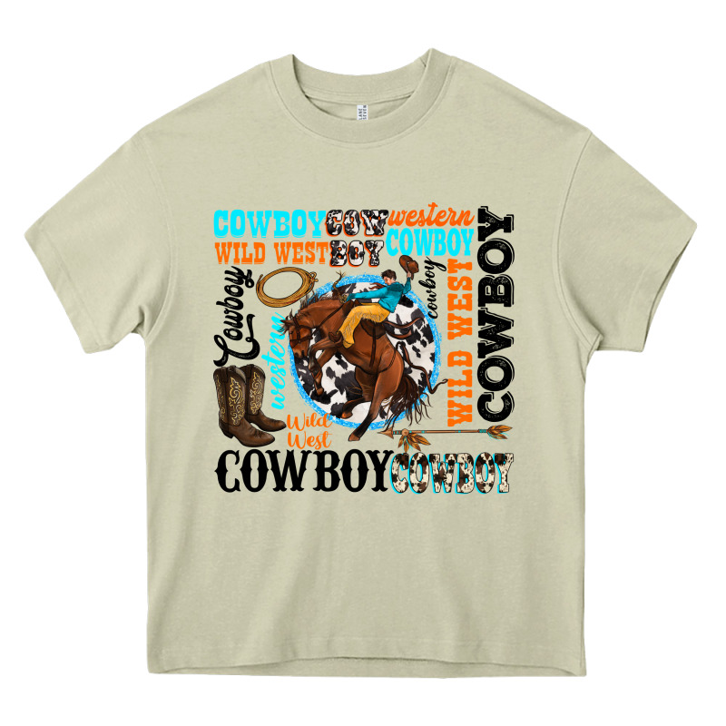 Western Cowboy Wild West Heavy Core Tee by texasbilliewilder | Teevron