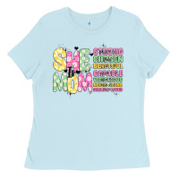 Baby Blue she is mom Ladies Tee - JahusDesignShop