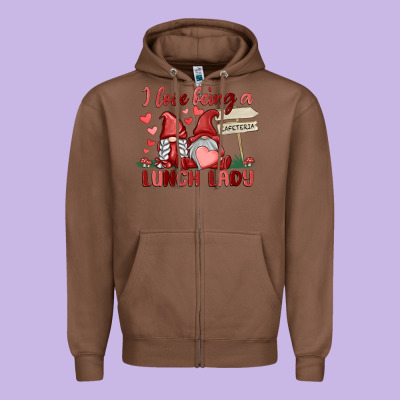 I Love Being A Lunch Lady Zipper Hoodie Designed By Maliassmallbusiness