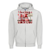 Dove Grey i love being a lunch lady Zipper Hoodie - MaliasSmallBusiness