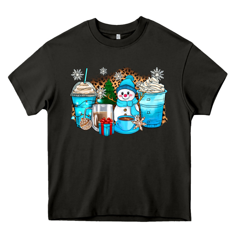 Winter Snowman Coffee Cups Heavy Core Tee by Zillion Design Studio | Teevron
