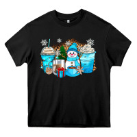 Black winter snowman coffee cups Heavy Core Tee - Zillion Design Studio