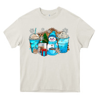 Cream winter snowman coffee cups Heavy Core Tee - Zillion Design Studio