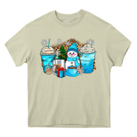 Mossy winter snowman coffee cups Heavy Core Tee - Zillion Design Studio