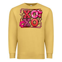 Antique Gold Xoxo Valentine's Day leopard frame Premium Sweatshirt - LillyAllenDesigns