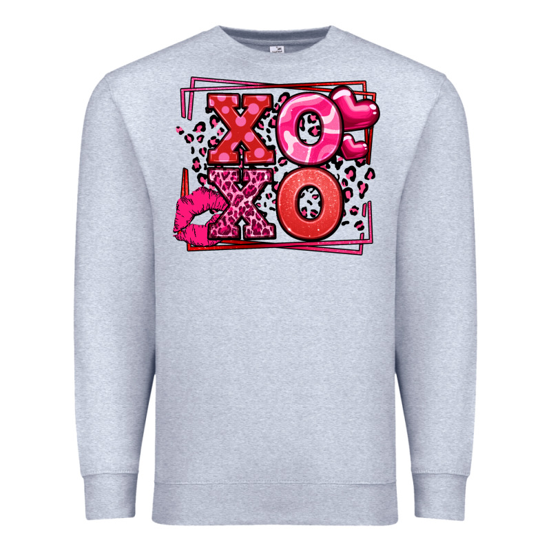Xoxo Valentine's Day Leopard Frame Premium Sweatshirt by LillyAllenDesigns | Teevron