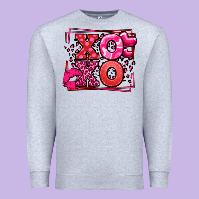 Xoxo Valentine's Day Leopard Frame Premium Sweatshirt Designed By Lillyallendesigns
