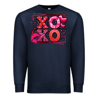 Navy Xoxo Valentine's Day leopard frame Premium Sweatshirt - LillyAllenDesigns