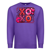 Purple Xoxo Valentine's Day leopard frame Premium Sweatshirt - LillyAllenDesigns