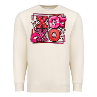 Sandshell Xoxo Valentine's Day leopard frame Premium Sweatshirt - LillyAllenDesigns