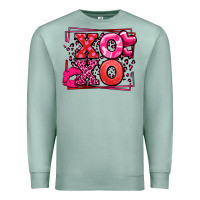 Seafoam Xoxo Valentine's Day leopard frame Premium Sweatshirt - LillyAllenDesigns