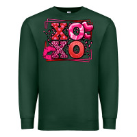 Sports Green Xoxo Valentine's Day leopard frame Premium Sweatshirt - LillyAllenDesigns