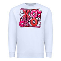 White Xoxo Valentine's Day leopard frame Premium Sweatshirt - LillyAllenDesigns