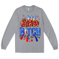 Heather Grey boom bitch get out the way Long Sleeve Tee - NancyCooperArtShop