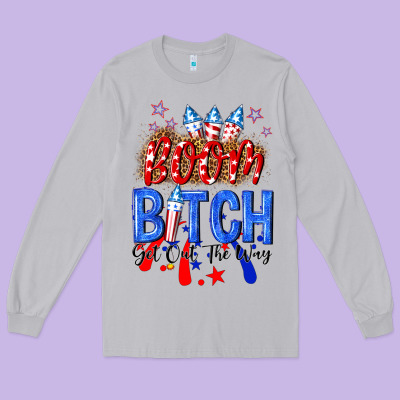 Boom Bitch Get Out The Way Long Sleeve Tee Designed By Nancycooperartshop