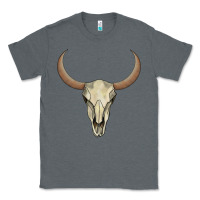 Charcoal Heather bull skull Classic Tee - AdoDesignShop