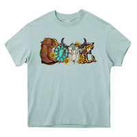 Arona western love bull skull with gemstone and sunflowe Heavy Core Tee - texasbilliewilder