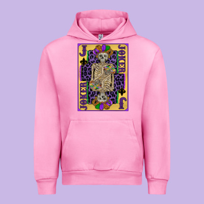 Joker Mardi Gras Skeleton Urban Hoodie Designed By Cowgirlartshop
