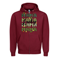 Burgundy lucky mama Zipper Hoodie - MaliasSmallBusiness