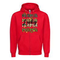 Red lucky mama Zipper Hoodie - MaliasSmallBusiness