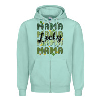 Seafoam lucky mama Zipper Hoodie - MaliasSmallBusiness