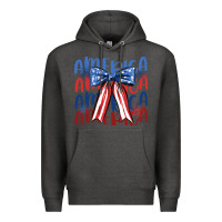Charcoal Heather america ribbon Premium Hoodie - JahusDesignShop
