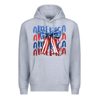 Heather Grey america ribbon Premium Hoodie - JahusDesignShop