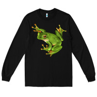 Black White Lipped Tree Frog Illustrations Long Sleeve Tee - LillyAllenDesigns