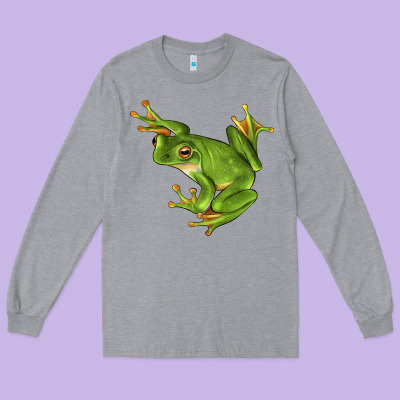White Lipped Tree Frog Illustrations Long Sleeve Tee Designed By Lillyallendesigns