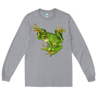 Heather Grey White Lipped Tree Frog Illustrations Long Sleeve Tee - LillyAllenDesigns