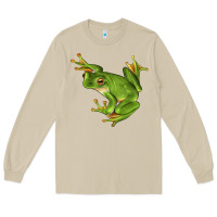 Mushroom White Lipped Tree Frog Illustrations Long Sleeve Tee - LillyAllenDesigns