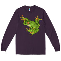 Plum White Lipped Tree Frog Illustrations Long Sleeve Tee - LillyAllenDesigns