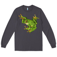 Smoke White Lipped Tree Frog Illustrations Long Sleeve Tee - LillyAllenDesigns