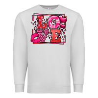 Dove Grey Love Valentine's Day leopard frame Premium Sweatshirt - LillyAllenDesigns