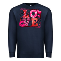 Navy Love Valentine's Day leopard frame Premium Sweatshirt - LillyAllenDesigns